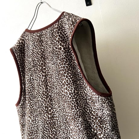 Vintage Leopard Pattern Boa Vest