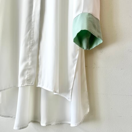 Mint Color Sheer Shirt Dress