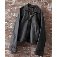 Euro Vintage TRAPPER Zip-up Leather JKT (made i