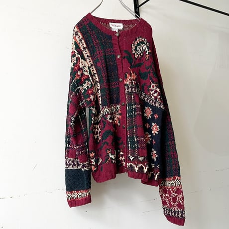 90's Talbots Patchwork Design Cardigan