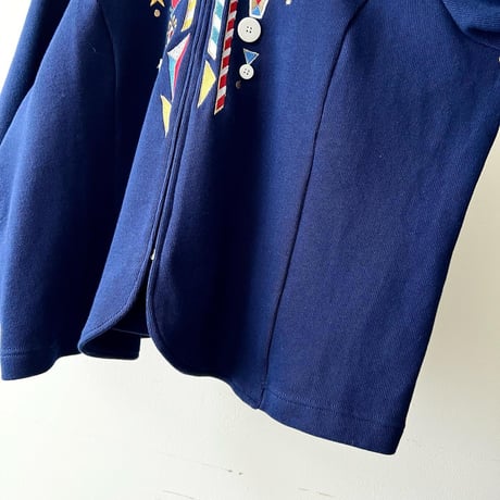 80-90's Bob Mackie Embroidery  Cat Design JKT (deadstock)