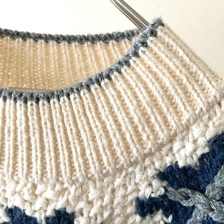 90's  American Weekend Fringe Design Knit Sweater (deadstock)