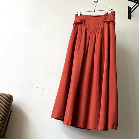 Euro Vintage Gather Waist Long Pleats Skirt