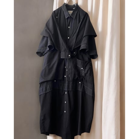 " Black Dyed & Remake " Maxi Shirt Dress