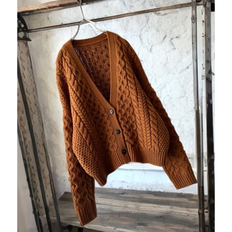 Mocha Brown Short Aran Knit Cardigan