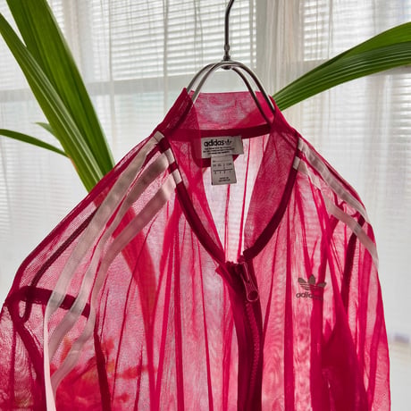 adidas originals See-through Track JKT (color : pink purple)