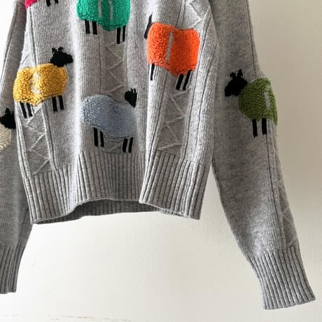 UNITED COLORS OF BENETTON Colorful Sheep Design Spring Knit