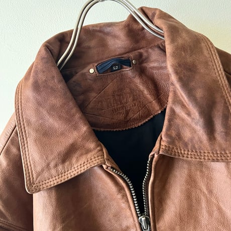 Euro Vintage TRAPPER Zip-up Leather JKT (made in Germany)