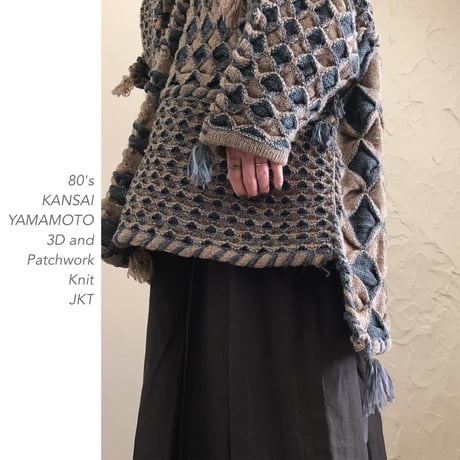 80's KANSAI YAMAMOTO 3D and Patchwork ニットJKT