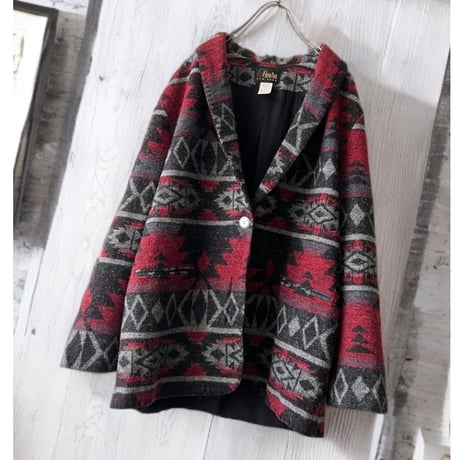 US Vintage Native Pattern Wool JKT
