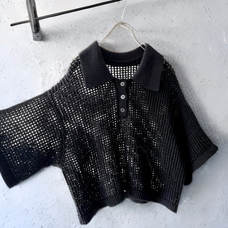 Mesh Knit Loose Silhouette Short Top