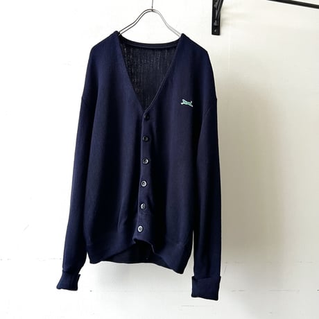 80's Euro Embroidery Logo Knit Cardigan