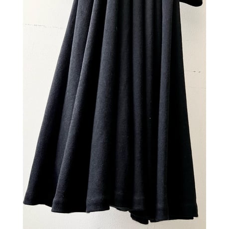 70-80's Vintage High Neck Wool Long Dress