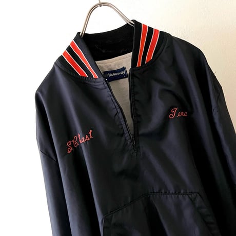 80-90's Holloway Embroidery & Back Logo Half-zip Pullover (made in USA)