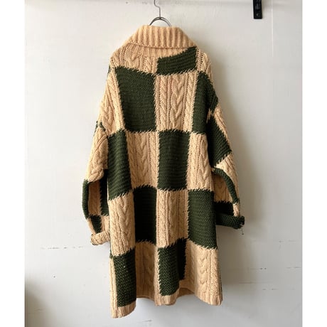 Euro Vintage Checker Pattern Knit Dress