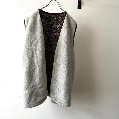 Vintage Leopard Pattern Boa Vest
