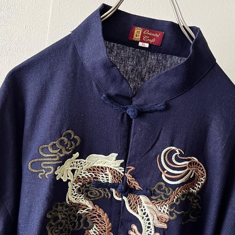 Old Embroidery Design Linen Cotton China Shirt JKT