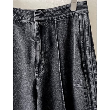 adidas originals Black Denim Wide Flare Pants