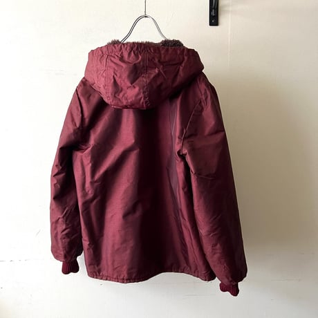 70's Vintage Boa & Nylon Reversible Design Hoodie
