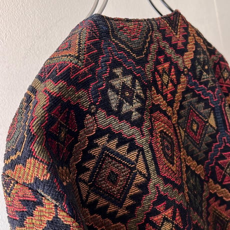 GOTCHA COVERED Geometric Pattern No Collar Jacquard JKT