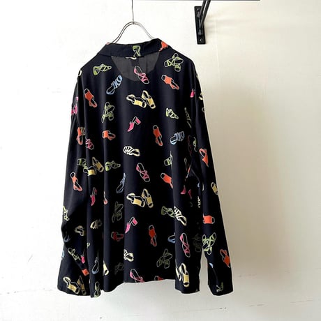 80-90's Sandals Pattern Rayon Shirt