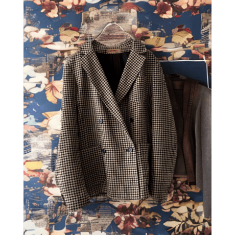 Euro Vintage Check Pattern Double Brest JKT (made in France)