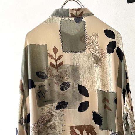 Euro Vintage Art Pattern Rayon Shirt
