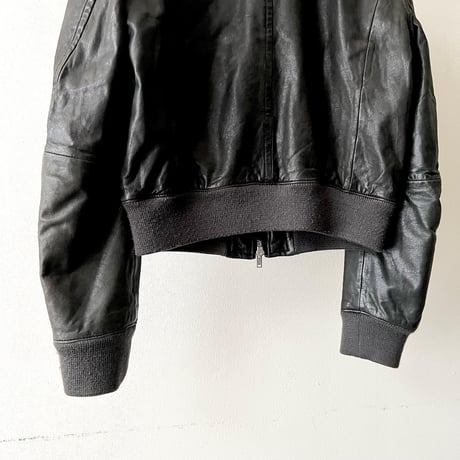 Old No Collar Short Leather JKT