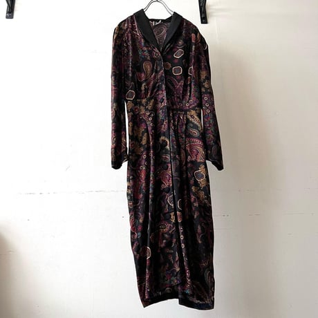 Vintage  Paisley Pattern Long Dress