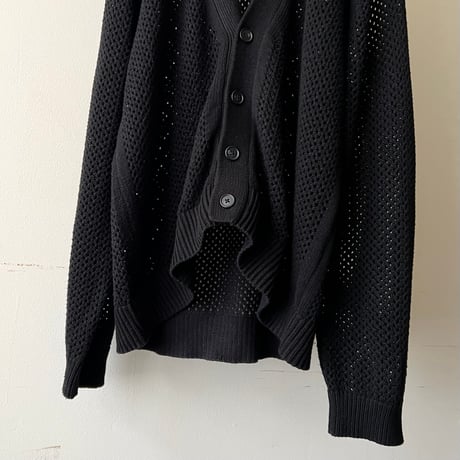 Cotton Mesh Knit Big Silhouette Cardigan