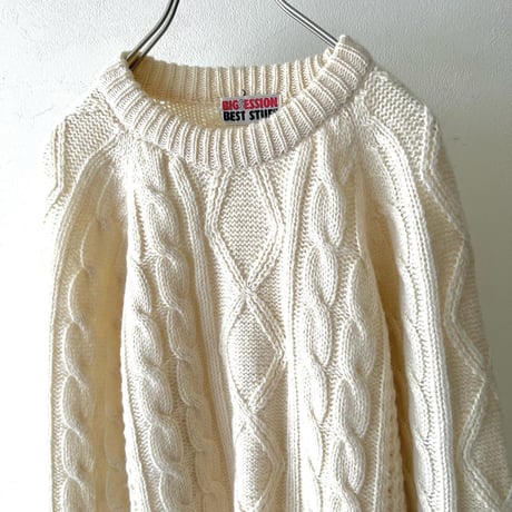 Vintage Wool Aran Knit Sweater