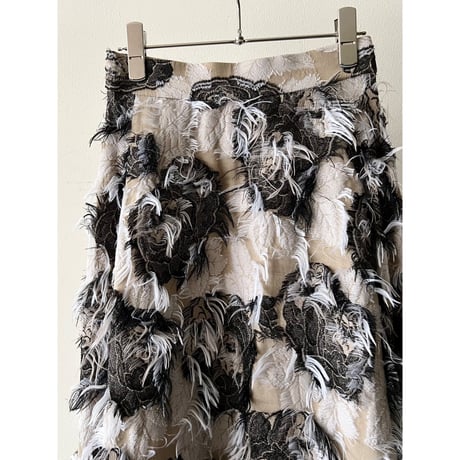 Moke Moke Fur & Botanical Pattern Long Flare Skirt