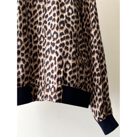 Leopard Pattern Short Zip-up JKT