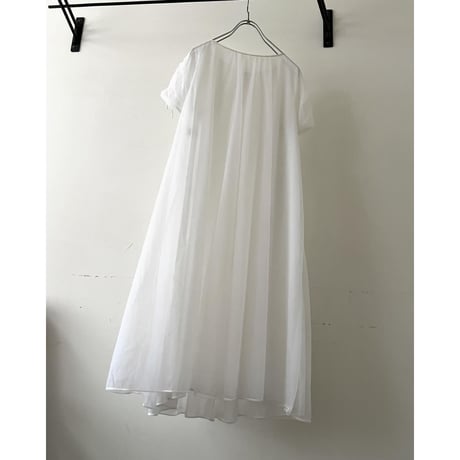 60's Vintage GOSSARD ARTEMIS Ribbon Design Short Sleeve Long Dress