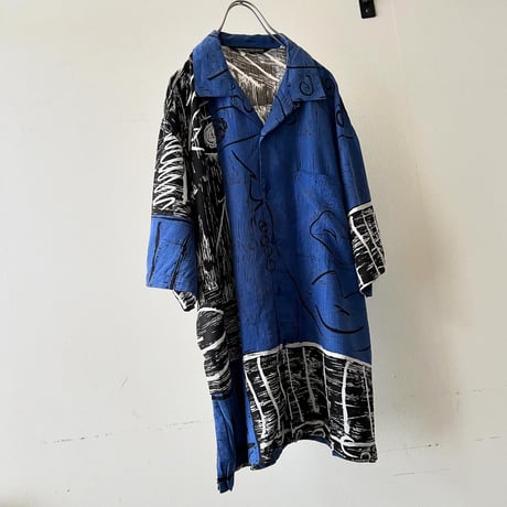 Vintage Face Drawing Art Pattern Shirt