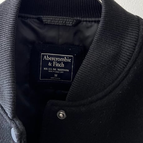 Abercrombie & Fitch Black Color Melton Award JKT