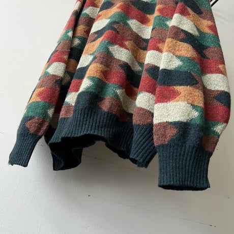 90's Euro Geometric Pattern Knit Sweater
