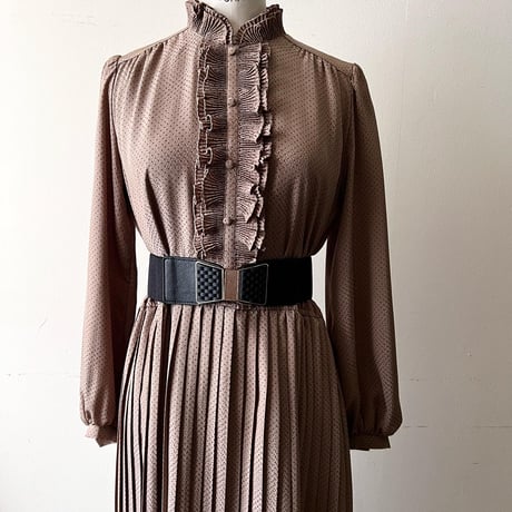 Vintage Dot Pattern Frill Design Dress
