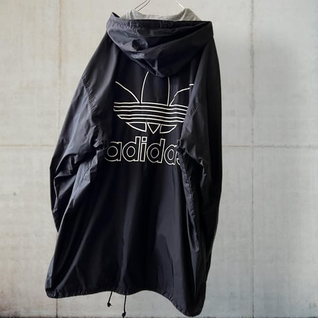 90's  adidas Big Logo Nylon Hoodie