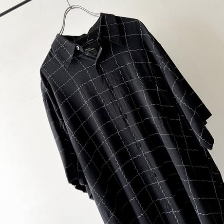 Vintage Check Pattern Rayon Shirt