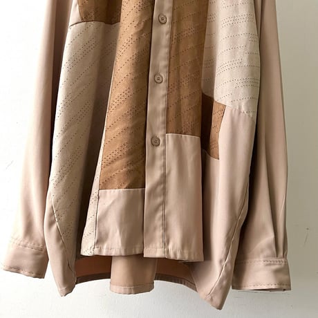 90-00's Swicth Pattern Fake Suede Shirt