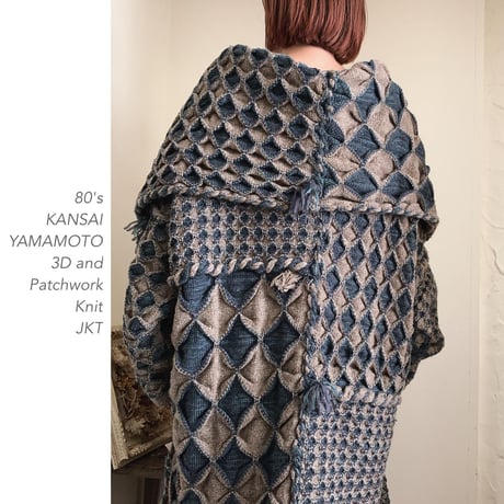 80's KANSAI YAMAMOTO 3D and Patchwork ニットJKT