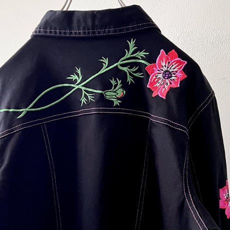 Old Bob Mackie Embroidery Design Denim Shirt