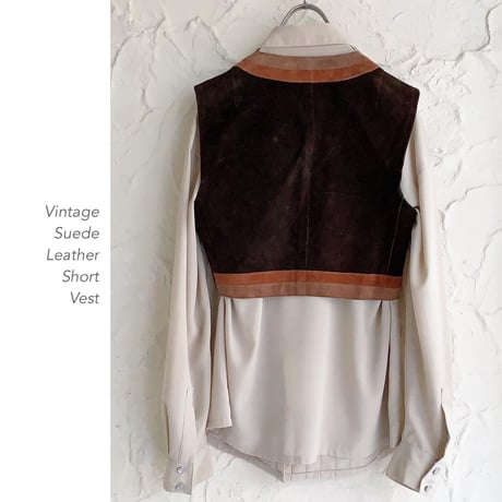 Vintage Suede Leather ショート丈ベスト