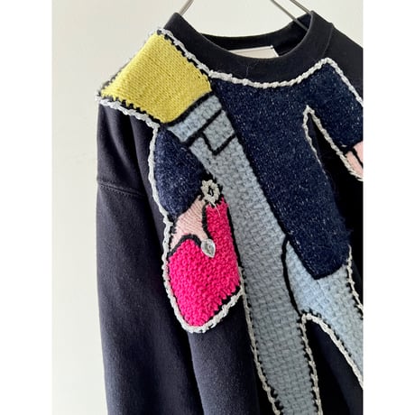 MICHAELA BUERGER Paris "Girl" Knit Design Sweat (made in Italy)
