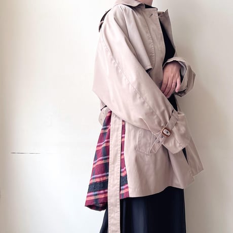" Remake " Back Pleats Midi Trench Coat