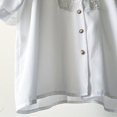 Euro Vintage Lace Design Half Sleeveブラウス