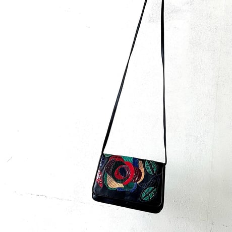 Vintage Flower Pattern Leather Mini Shoulder Bag
