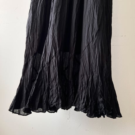 Crinkle Design No Sleeve Long Dress