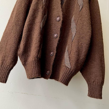 Vintage 3d Design Knit Cardigan